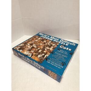 Vtg Cats Worlds Most Difficult Jigsaw Puzzle Double Sided 529 Pieces 1995 Sealed